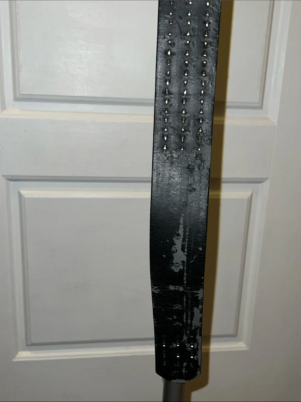 Vintage Hot Topic 3-Row Pyramid Stud Leather Belt Size 36
